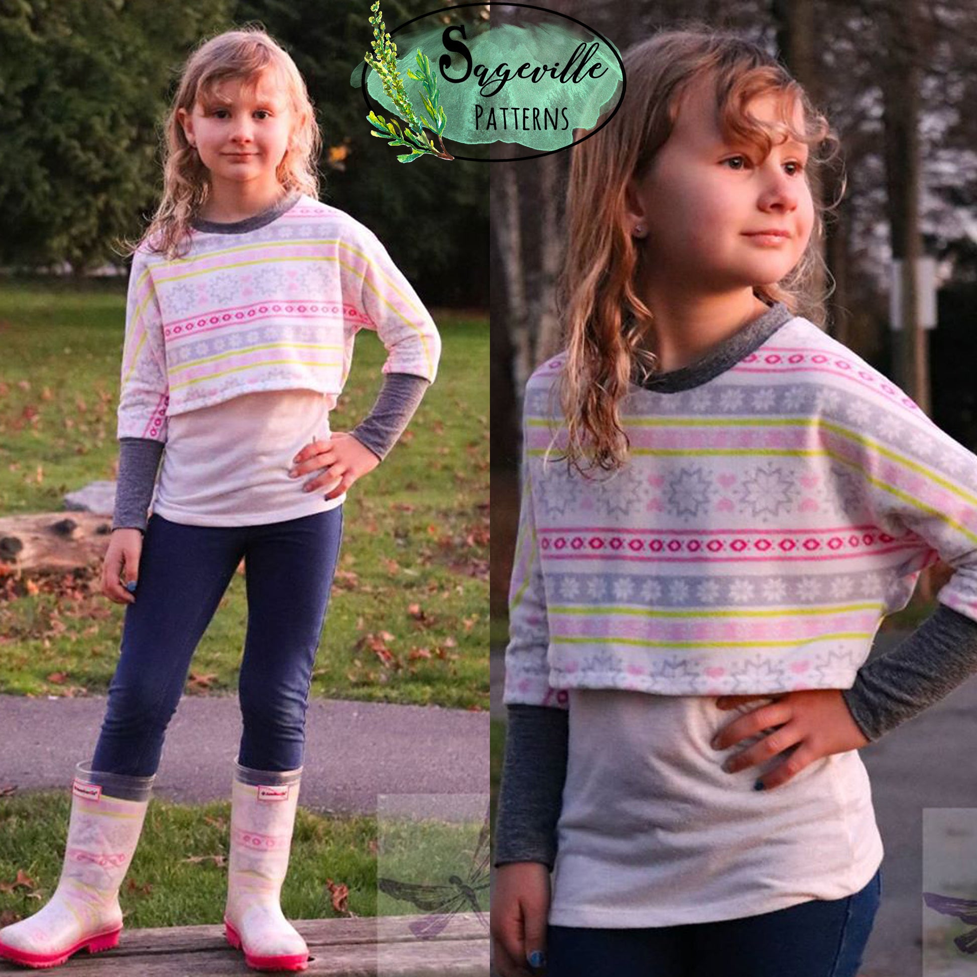 Hazelnut Top Bundle! Save big when you buy BOTH the Women's & Girl's Patterns!