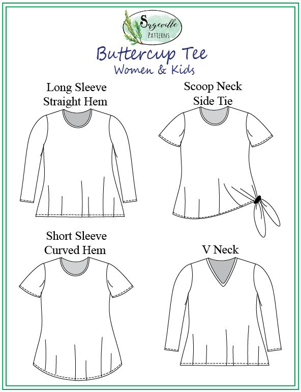 Buttercup Tee *Grab it for FREE with the code in the Sageville Patterns Sewing Group on Facebook!