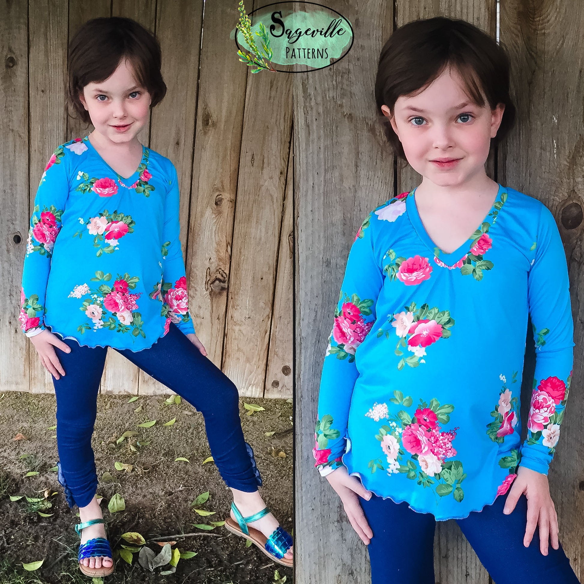 Kid's Buttercup Tee *Grab it for FREE with the code in the Sageville Patterns Sewing Group on Facebook!