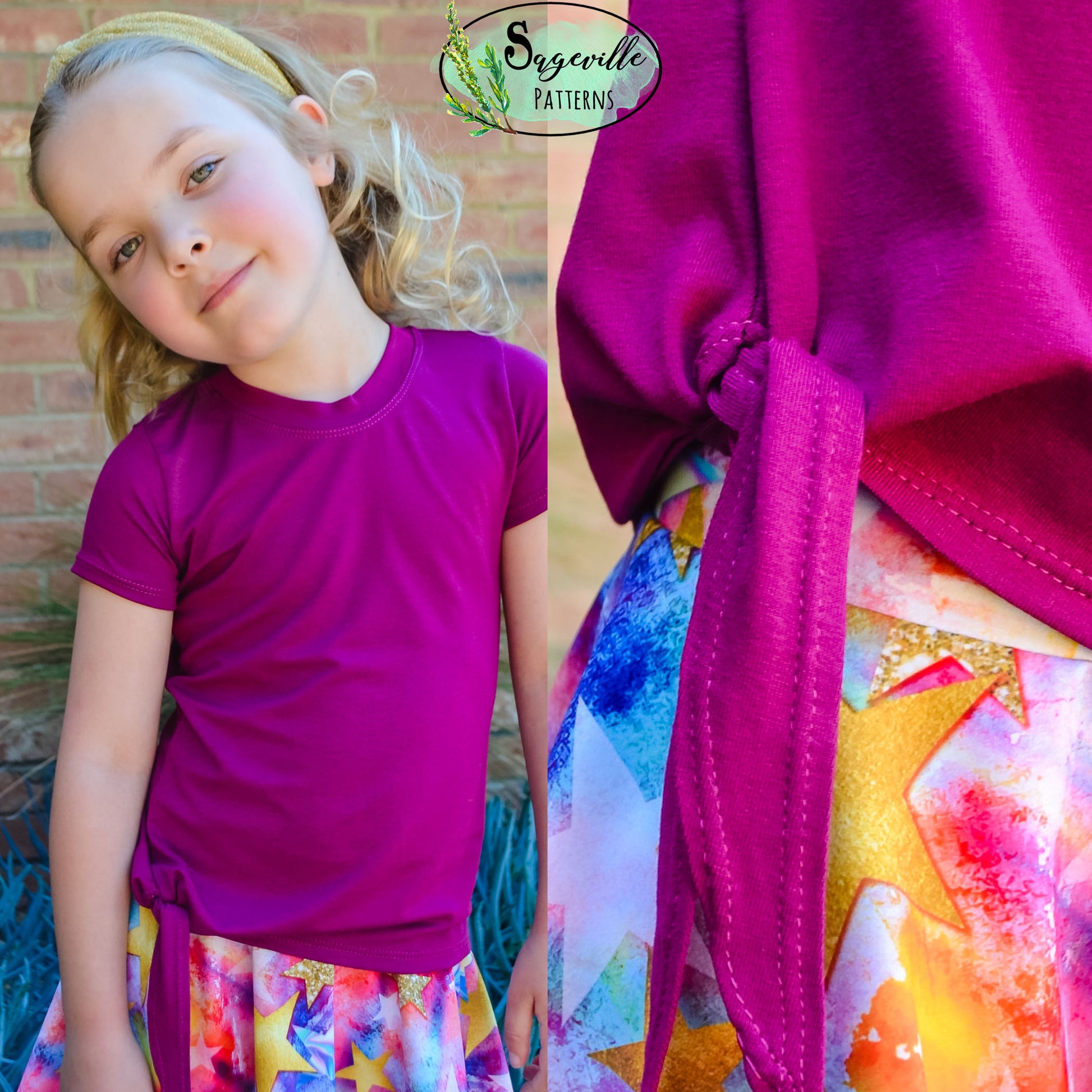 Kid's Buttercup Tee *Grab it for FREE with the code in the Sageville Patterns Sewing Group on Facebook!