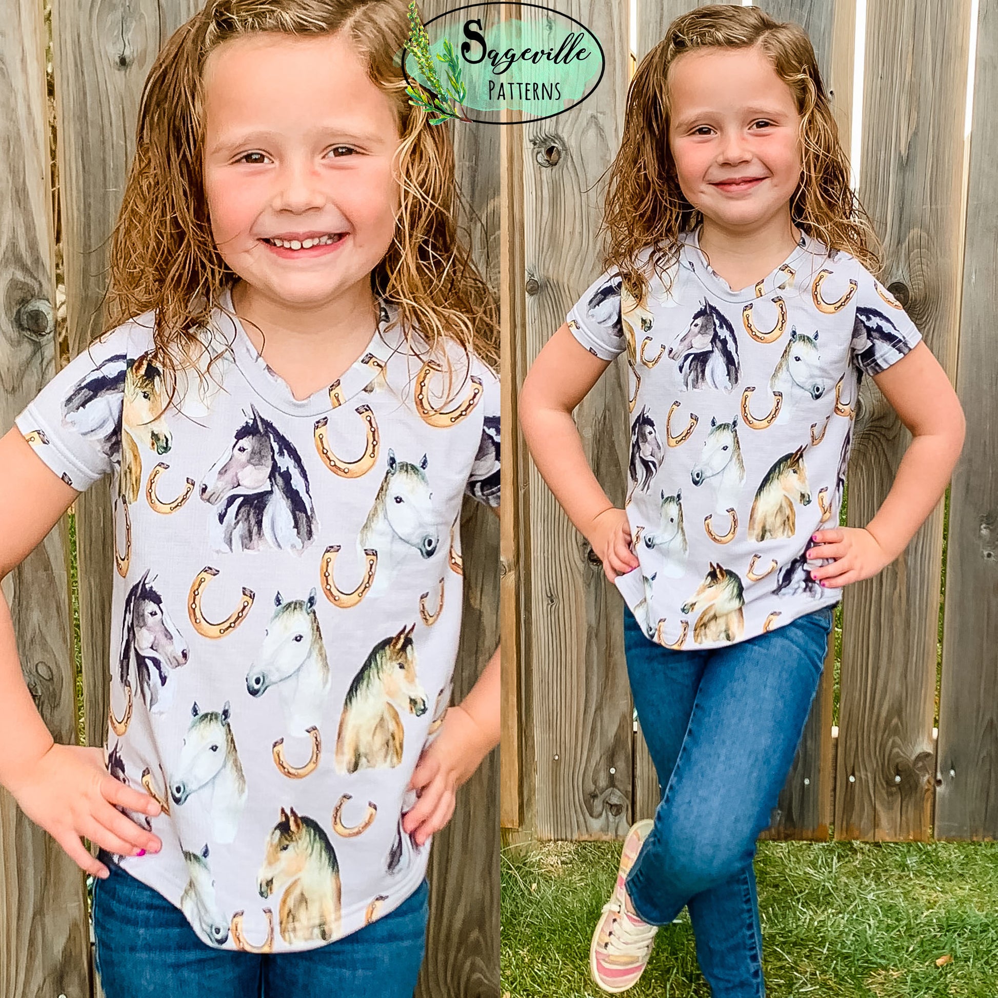Kid's Buttercup Tee *Grab it for FREE with the code in the Sageville Patterns Sewing Group on Facebook!