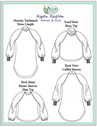 Aspen Raglan Bundle! SAVE when you buy the women's and girl's pattern together!
