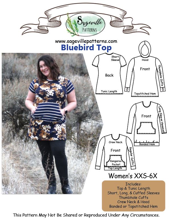 Bluebird Top Bundle! Save on ALL 3 when you bundle the Men's, Women's & Kid's Patterns!