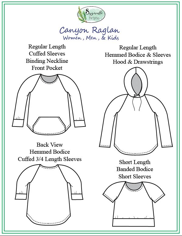 Canyon Raglan 3 Pattern Bundle-SAVE more on all three!