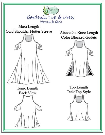 Gardenia Dress & Top Bundle! Bigger Savings When You Buy The Women's and Girl's Patterns Together!