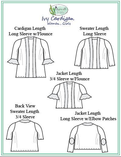 Ivy Cardigan Bundle! SAVE when you buy the girl's and women's patterns together!